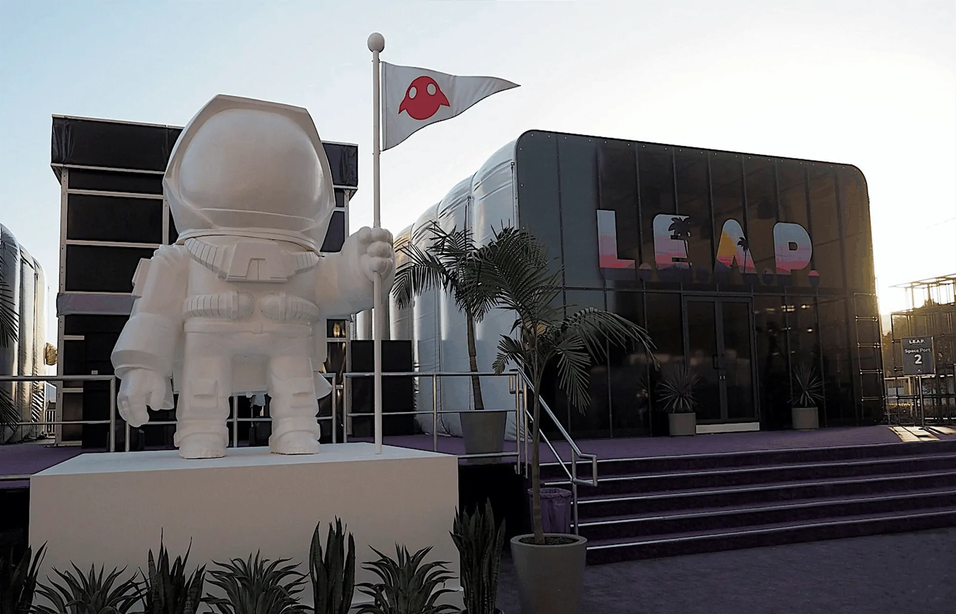 Magic Leap astronaut installation outside the LeapCon venue